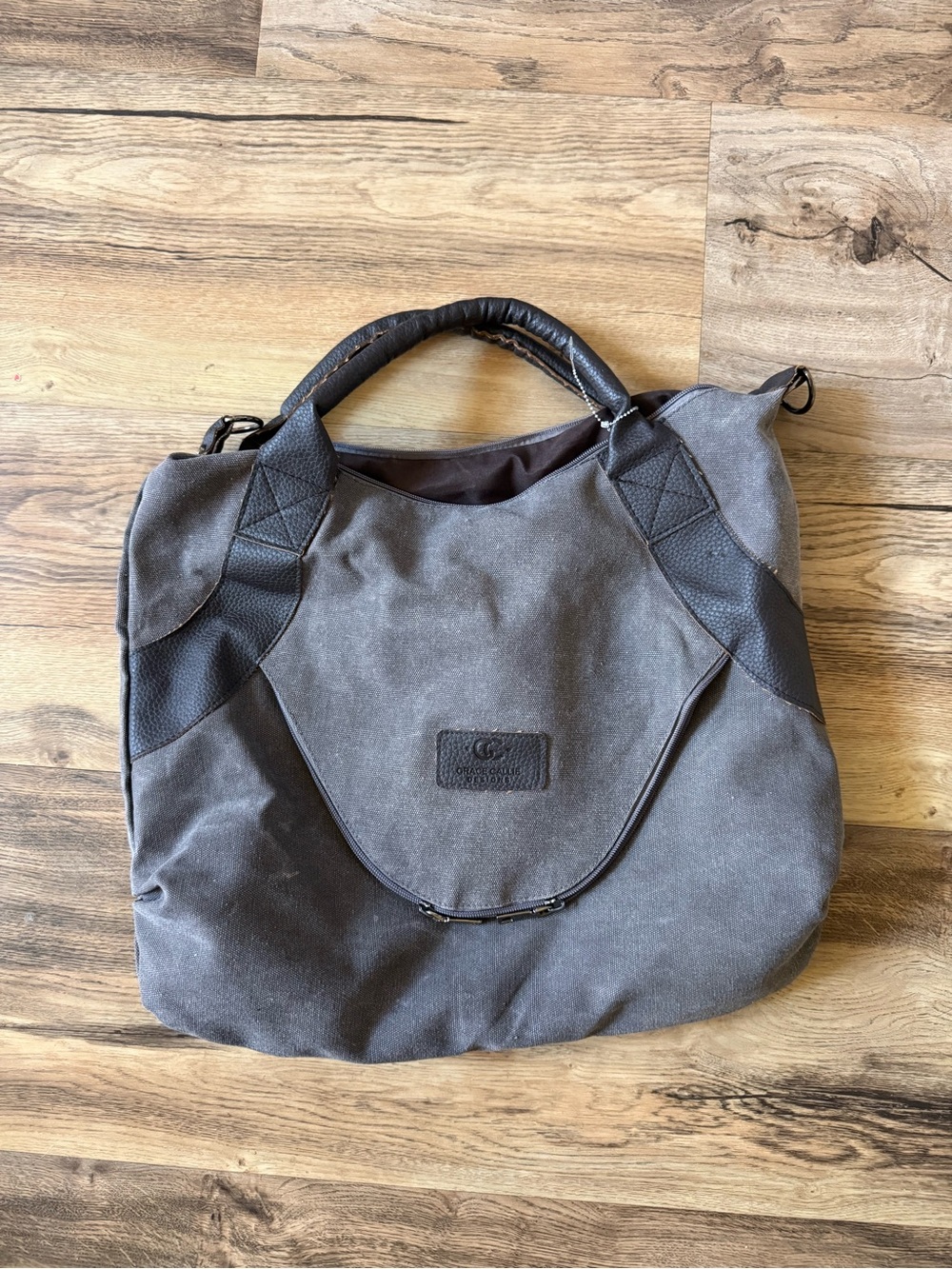 Canvas Travel Tote Bag in Dark Gray - Unbranded